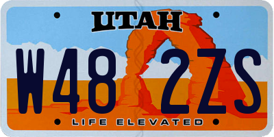 UT license plate W482ZS