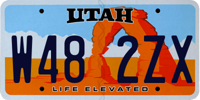 UT license plate W482ZX