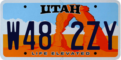 UT license plate W482ZY
