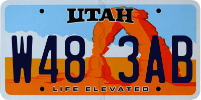 UT license plate W483AB
