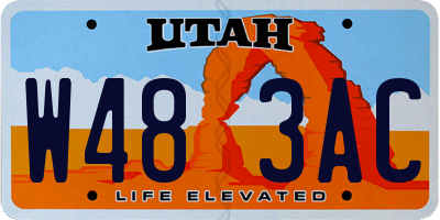 UT license plate W483AC