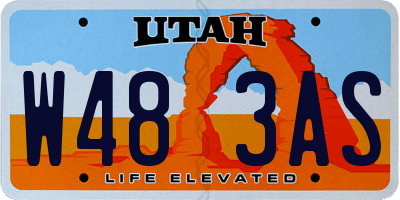 UT license plate W483AS
