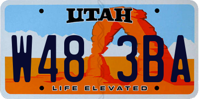 UT license plate W483BA
