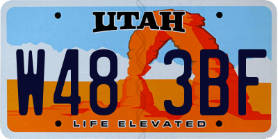 UT license plate W483BF