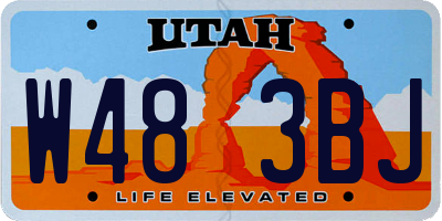 UT license plate W483BJ