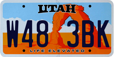 UT license plate W483BK