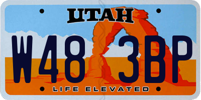 UT license plate W483BP