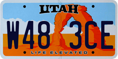 UT license plate W483CE
