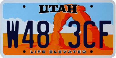 UT license plate W483CF