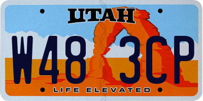 UT license plate W483CP