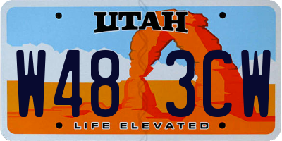 UT license plate W483CW