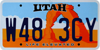 UT license plate W483CY