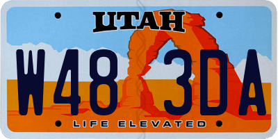 UT license plate W483DA