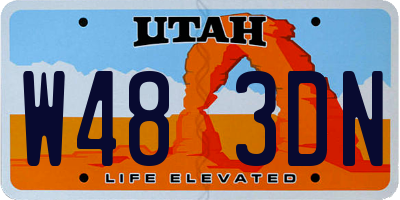 UT license plate W483DN