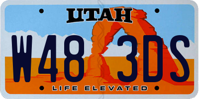 UT license plate W483DS