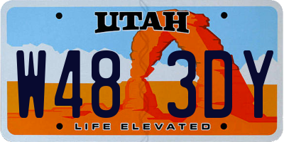 UT license plate W483DY