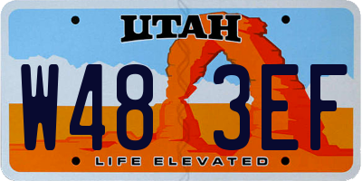 UT license plate W483EF