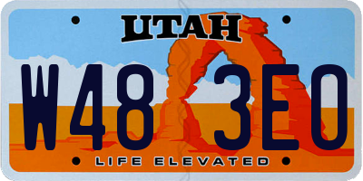 UT license plate W483EO