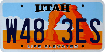 UT license plate W483ES
