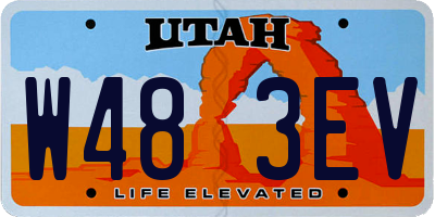 UT license plate W483EV
