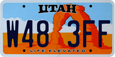 UT license plate W483FF