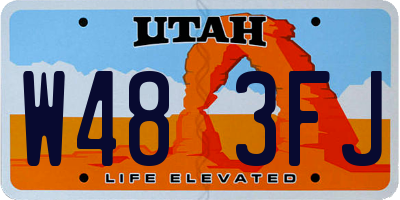UT license plate W483FJ