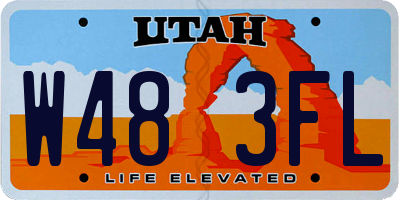 UT license plate W483FL
