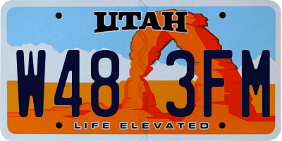 UT license plate W483FM