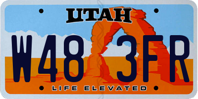 UT license plate W483FR