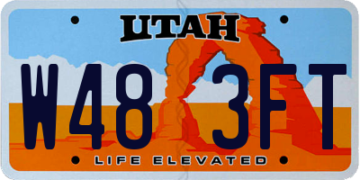 UT license plate W483FT