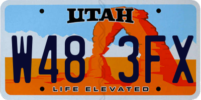 UT license plate W483FX