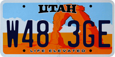 UT license plate W483GE