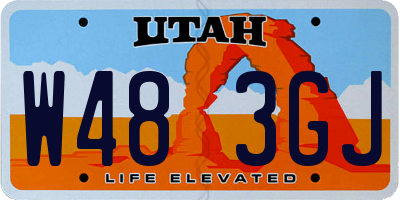 UT license plate W483GJ
