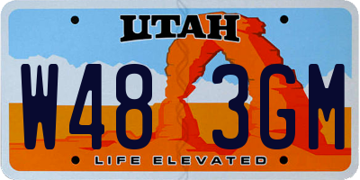 UT license plate W483GM