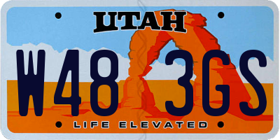 UT license plate W483GS