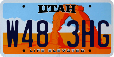 UT license plate W483HG