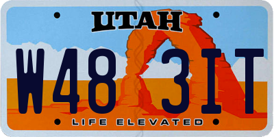 UT license plate W483IT