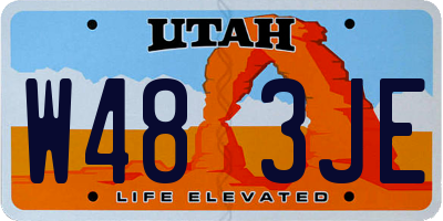 UT license plate W483JE