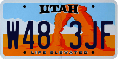 UT license plate W483JF