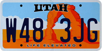 UT license plate W483JG