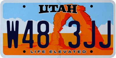 UT license plate W483JJ