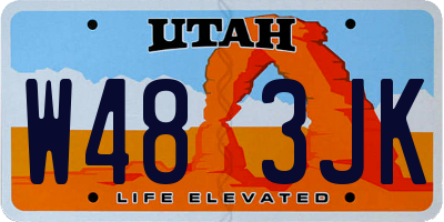 UT license plate W483JK