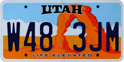 UT license plate W483JM