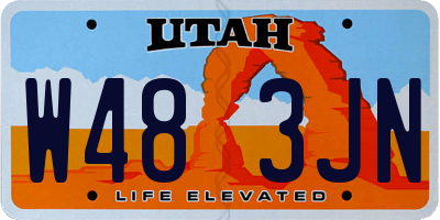 UT license plate W483JN