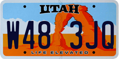 UT license plate W483JQ