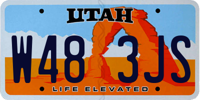 UT license plate W483JS
