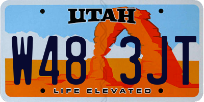 UT license plate W483JT