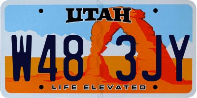 UT license plate W483JY