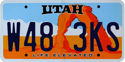 UT license plate W483KS