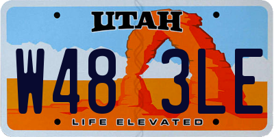 UT license plate W483LE